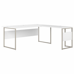 Bush Business Furniture Hybrid 72W x 36D L Shaped Table Desk with Metal Legs HYB025WH