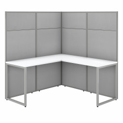 Bush Business Furniture Easy Office 60W L Shaped Cubicle Desk Workstation with 66H Panels EODH360WH-03K