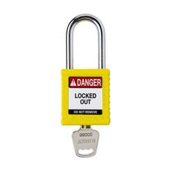 Brady Padlock,6 Pins,Yellow SDPL-YLW-38ST-KD