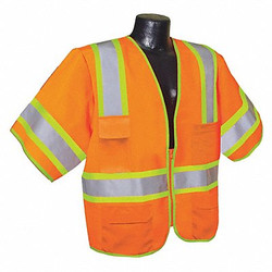 Condor High Visibility Vest,Orange/Red,5XL 53YP41