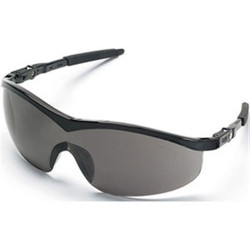 MCR Safety® ST1 Series Eyewear, Black Frame, Gray Lens, 1/Each
