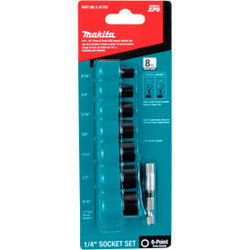 Makita Impact XPS Impact Socket Set w/ Std Socket Adapter 8 Pc 1/4"" Drive 6pt S