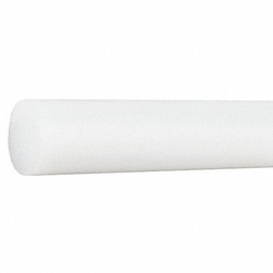 Sim Supply Plastic Rod,HDPE,1"Dia,4ftL,Off-White  22JL38