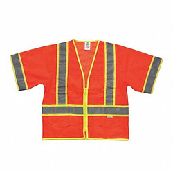 Kishigo High Visibility Vest,Class 3,3XL,Orange 1243-3X