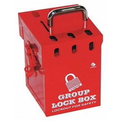 Zing Group Lockout Box,Red,6"H,Steel  45MZ98