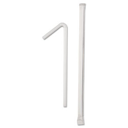 Dixie® Wrapped Flex Straws, 7.75", Polypropylene, White, 10,000/carton FXW7
