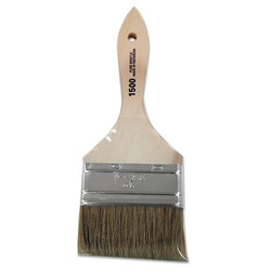 White Chinese Bristle Paint Brush, 3/8 in Thick x 3 in W, Wood Handle