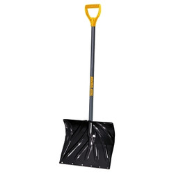 Poly Combo D-Grip Snow Shovels, 13-1/2 in x 18 in, Square Point Blade