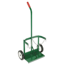 Dual-Cylinder Cart with Double-Reinforced Frame, 41 in H x 19 in W, 7 in Solid Rubber Wheels