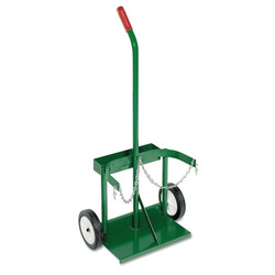 Small Dual-Cylinder Carts with Tool Tray, 7 in Solid Rubber, Plastic Rim Wheels