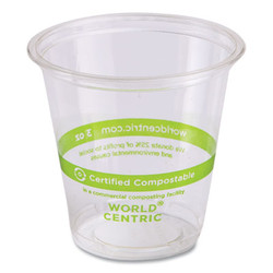 World Centric® PLA Clear Cold Cups, 3 oz, Clear, 2,500/Carton CP-CS-3