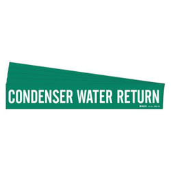 Brady Pipe Marker,Condenser Water Return,PK5 7068-1HV-PK