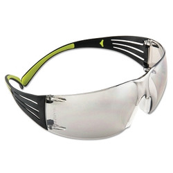 SecureFit™ 400 Series Protective Eyewear, Mirror I/O Poly Lens, Anti-Scratch, Black/Green Plastic Temples
