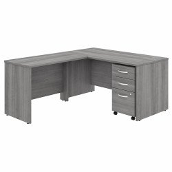 Bush Business Furniture Studio C 60W x 30D L Shaped Desk with Mobile File Cabinet and 42W Return STC008PGSU