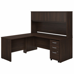Bush Business Furniture Studio C 72W x 30D L Shaped Desk with Hutch, Mobile File Cabinet and 42W Return STC006BWSU