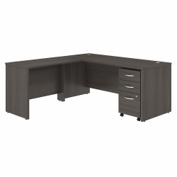 Bush Business Furniture Studio C 72W x 30D L Shaped Desk with Mobile File Cabinet and 42W Return STC007SGSU