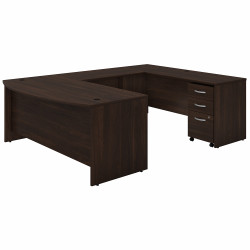 Bush Business Furniture Studio C 72W x 36D U Shaped Desk with Mobile File Cabinet STC004BWSU