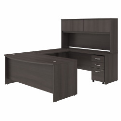 Bush Business Furniture Studio C 72W x 36D U Shaped Desk with Hutch and Mobile File Cabinet STC003SGSU