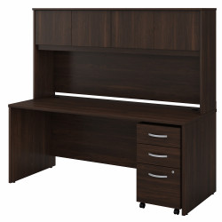 Bush Business Furniture Studio C 72W x 30D Office Desk with Hutch and Mobile File Cabinet STC011BWSU