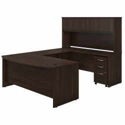 Bush Business Furniture Studio C 72W x 36D U Shaped Desk with Hutch and Mobile File Cabinet STC003BWSU