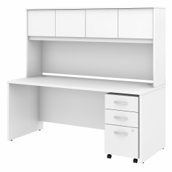 Bush Business Furniture Studio C 72W x 30D Office Desk with Hutch and Mobile File Cabinet STC011WHSU