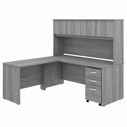 Bush Business Furniture Studio C 72W x 30D L Shaped Desk with Hutch, Mobile File Cabinet and 42W Return STC006PGSU