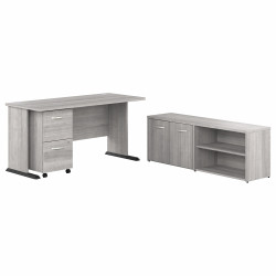 Bush Business Furniture Studio A 60W Computer Desk with Mobile File Cabinet and Low Storage Cabinet STA006PGSU
