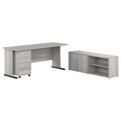 Bush Business Furniture Studio A 72W Computer Desk with Mobile File Cabinet and Low Storage Cabinet STA007PGSU