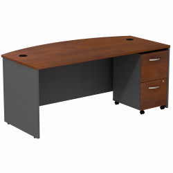 Bush Business Furniture Series C Bow Front Desk with 2 Drawer Mobile Pedestal SRC0020HCSU
