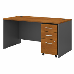Bush Business Furniture Series C 60W x 30D Office Desk with 3 Drawer Mobile File Cabinet SRC144NCSU