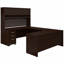 Bush Business Furniture Series C 72W U Shaped Desk with Hutch and Storage SRC094MRSU