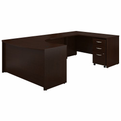Bush Business Furniture Series C 60W Right Handed Bow Front U Shaped Desk with Mobile File Cabinet SRC089MRSU
