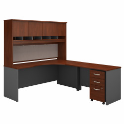 Bush Business Furniture Series C 72W Right Handed Corner Desk with Hutch and Mobile File Cabinet SRC087HCSU