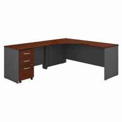 Bush Business Furniture Series C 72W Left Handed Corner Desk with 48W Return and Mobile File Cabinet SRC086HCSU