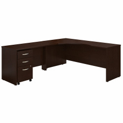 Bush Business Furniture Series C 72W Left Handed Corner Desk with 48W Return and Mobile File Cabinet SRC086MRSU