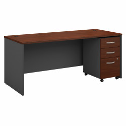 Bush Business Furniture Series C 72W x 30D Office Desk with Mobile File Cabinet SRC113HCSU