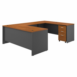 Bush Business Furniture Series C 72W x 30D U Shaped Desk with Mobile File Cabinet SRC091NCSU
