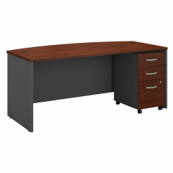 Bush Business Furniture Series C 72W x 36D Bow Front Desk with Mobile File Cabinet SRC079HCSU
