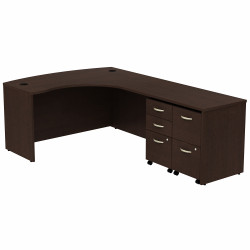 Bush Business Furniture Series C Bow Front Right Handed L Shaped Desk with 2 Mobile Pedestals SRC034MRRSU