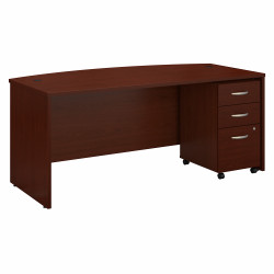 Bush Business Furniture Series C 72W x 36D Bow Front Desk with Mobile File Cabinet SRC079MASU