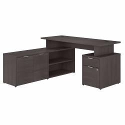 Bush Business Furniture Jamestown 60W L Shaped Desk with Drawers JTN021SGSU