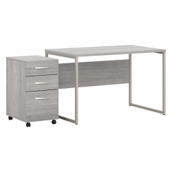 Bush Business Furniture Hybrid 48W x 30D Computer Table Desk with 3 Drawer Mobile File Cabinet HYB030PGSU