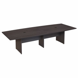 Bush Business Furniture 120W x 48D Boat Shaped Conference Table with Wood Base 99TB12048SGK
