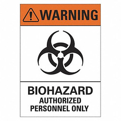 Lyle Biohazard Warning Sign,10inx14in,Alum  LCU1-0046-NA_14x10