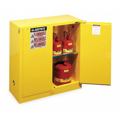 Justrite Flammable Safety Cabinet,30 Gal.,Yellow 893020