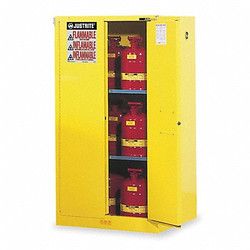 Justrite Flammable Safety Cabinet,60 Gal.,Yellow  896020