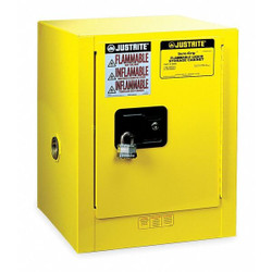 Justrite Flammable Safety Cabinet,4 Gal.,Yellow 890400