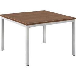 Interion Wood End Table with Steel Frame - 24"" x 24"" - Walnut