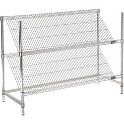 Nexel 2 Shelf Chrome Slant Wire Shelving Unit Starter 48""W x 18""D x 34""H