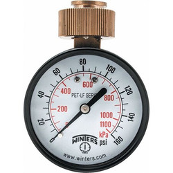 Winters Water Test Gauge, 2.5 in.,0 to 160 psi PETW213LF